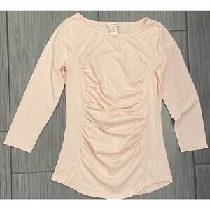 Sundance Ballet Pink Princess Ruched 3/4 Sleeve Top T-Shirt Size XS RN106205